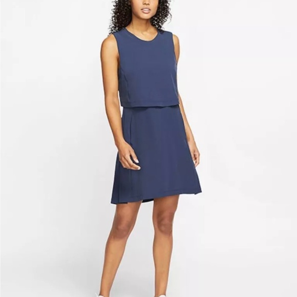 Nike Flex Ace DriFit Obsidian Tennis Golf Active Dress Navy Blue Size Small - Picture 5 of 9